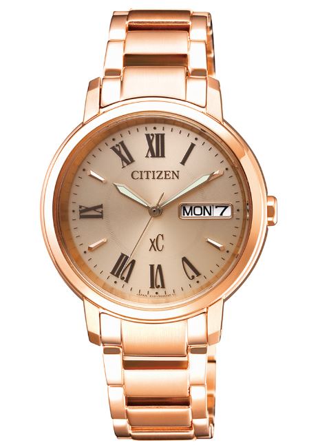 CITIZEN星辰錶 EW2422-55X xC 亞州限定魅力光動能羅馬女錶/玫瑰金 33mm