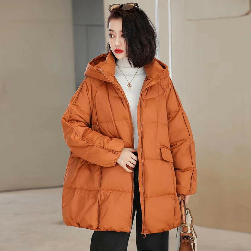 真羽絨90%鴨絨羽絨外套夾克-民族風保暖白鴨絨連帽女夾克6色74jx60【米蘭精品】【獨家進口】