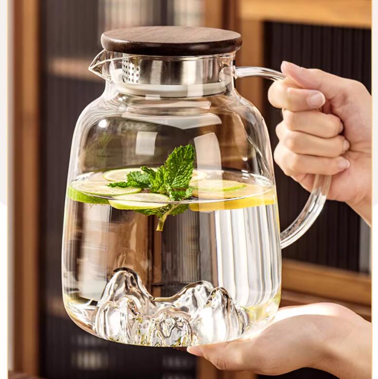 冷水壺玻璃耐高溫家用大容量食品級高硼矽加厚儲水泡茶果茶涼水杯【步行者戶外生活館】