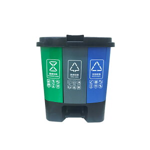 戶外垃圾桶 三合一腳踏垃圾分類垃圾桶三桶大號易腐公共場合戶外三分類商用『XY12858』