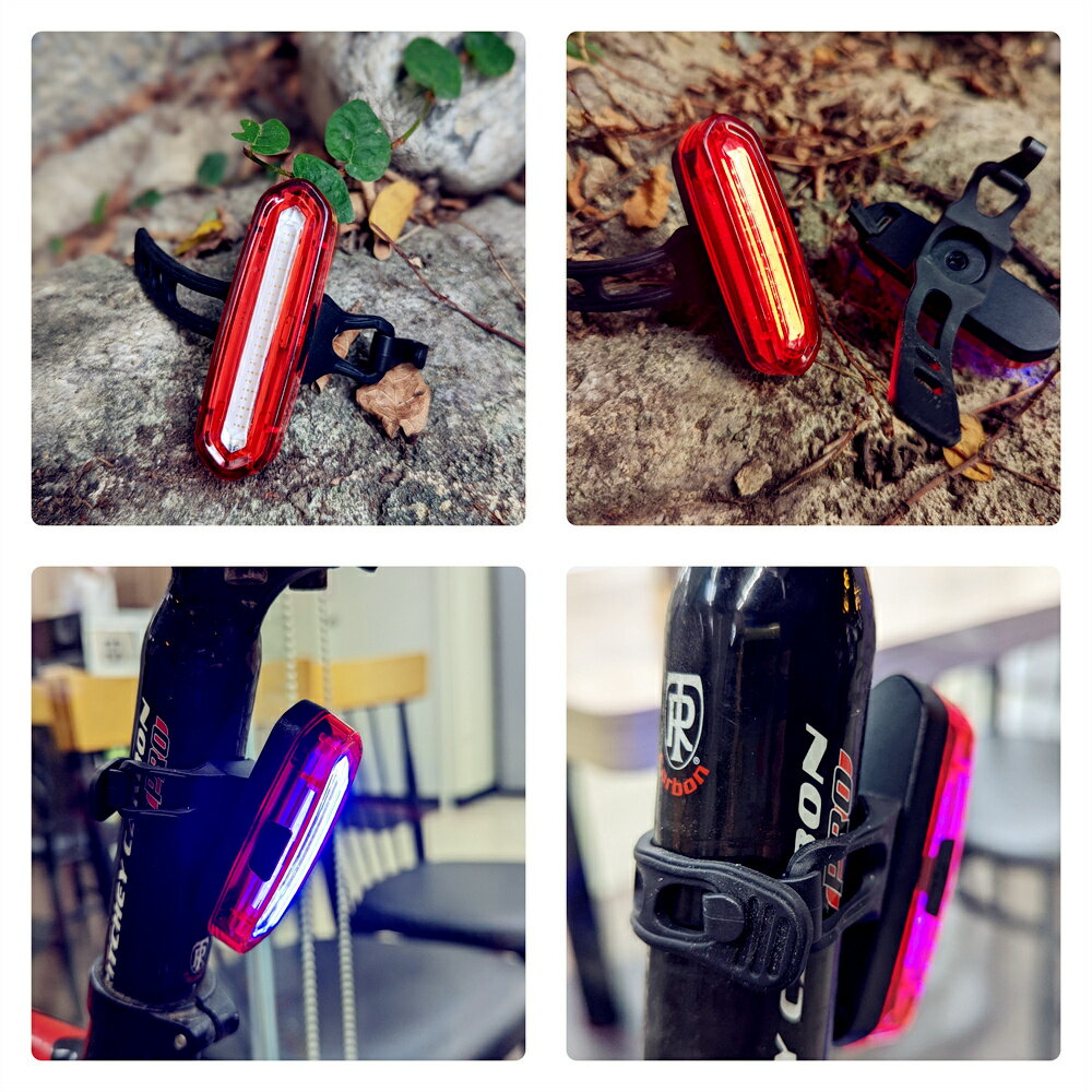 美麗大街【112103024】紅色自行車尾燈USB充電警示燈山地車騎行尾燈單車配件 1