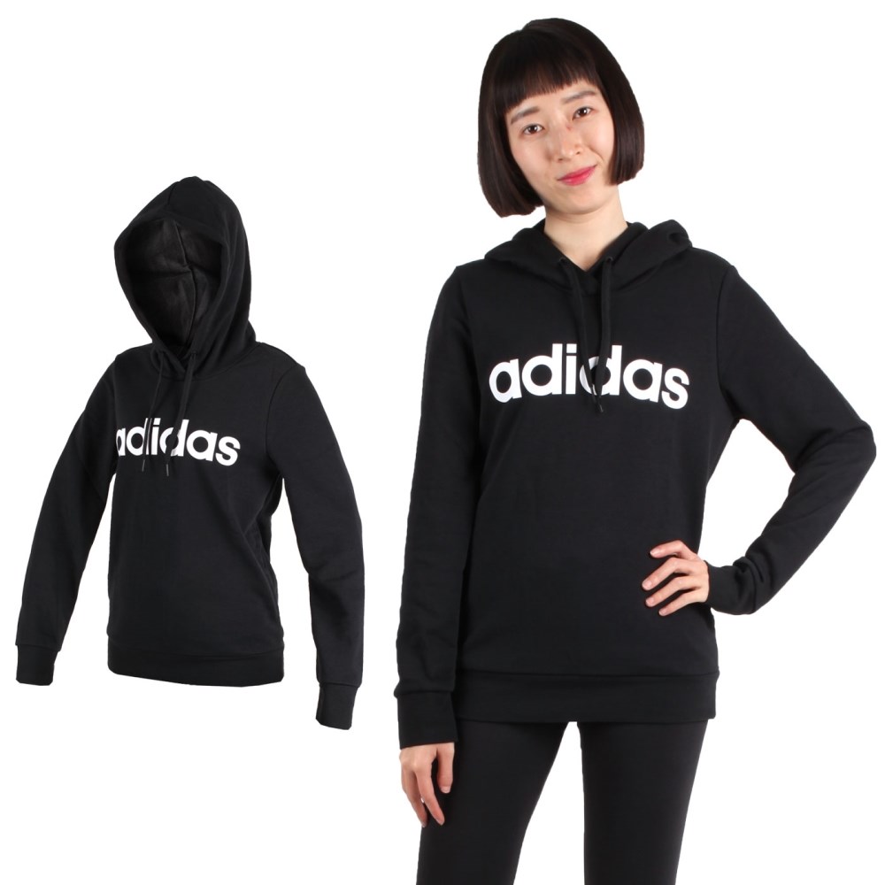 ADIDAS 女長袖連帽T恤 (免運 帽T 長袖上衣 愛迪達【03370851】≡排汗專家≡