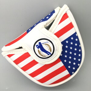 新款高爾夫推桿套GOLF球桿保護套國旗半圓防水面料魔術貼美國風