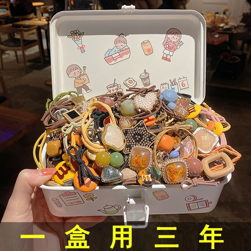 組合頭繩女網紅ins簡約氣質扎馬尾珍珠橡皮筋頭發繩可愛發圈皮套