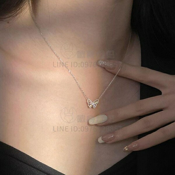 項鏈甜美蝴蝶結項鏈女ig風少女心簡約輕奢時尚潮鎖骨鏈飾品【倪醬小鋪】
