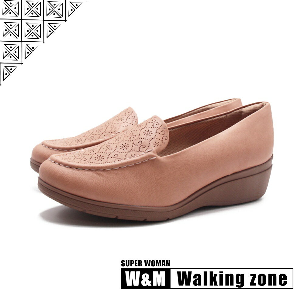 WALKING ZONE SUPER WOMAN系列 壓花樂福休閒鞋 女鞋－奶茶棕