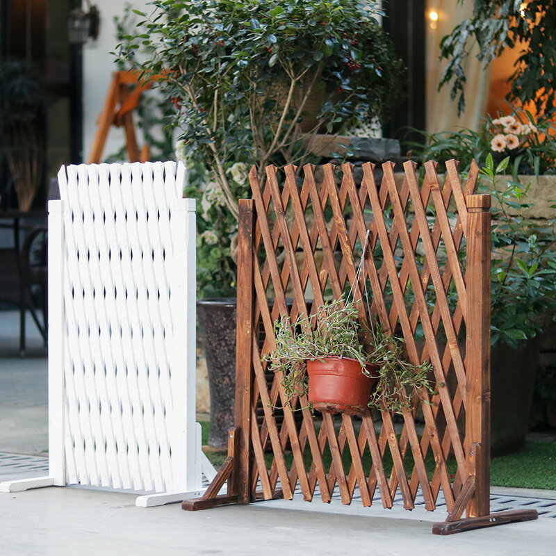 柵欄 庭院柵欄 伸縮柵欄 實木柵欄 戶外防腐木柵欄伸縮圍欄庭院網格實木欄柵籬笆爬藤架室內裝飾護欄【MJ21546】