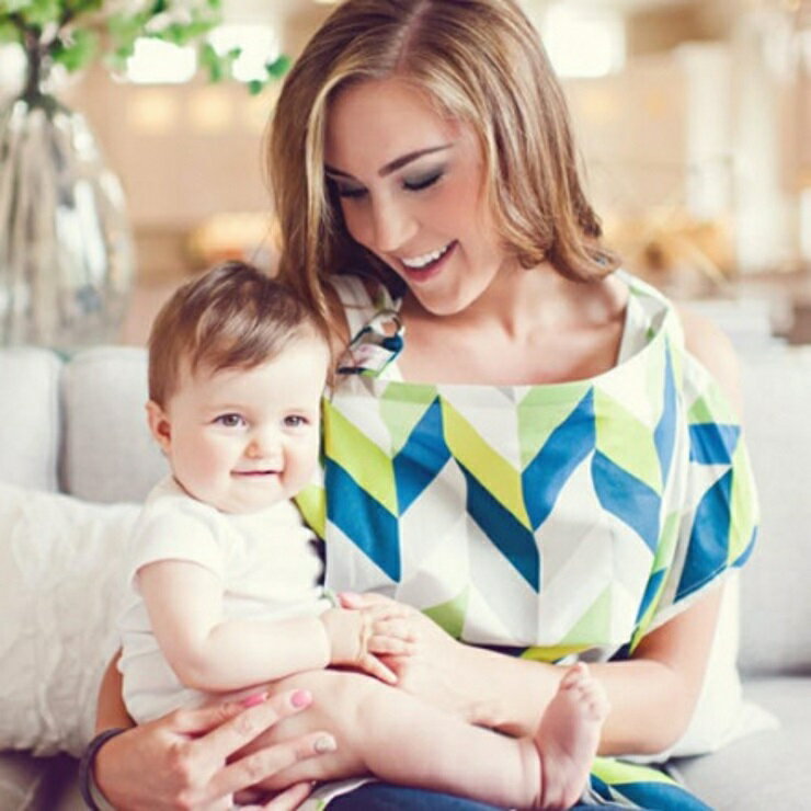 美國Mothers Lounge Udder Cover 美型哺乳巾藍綠山紋