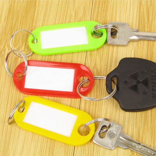 蒐藏家-塑料鑰匙標籤牌(100入裝) 鑰匙圈 賓館鑰匙牌 標識牌 (顏色隨機出貨)