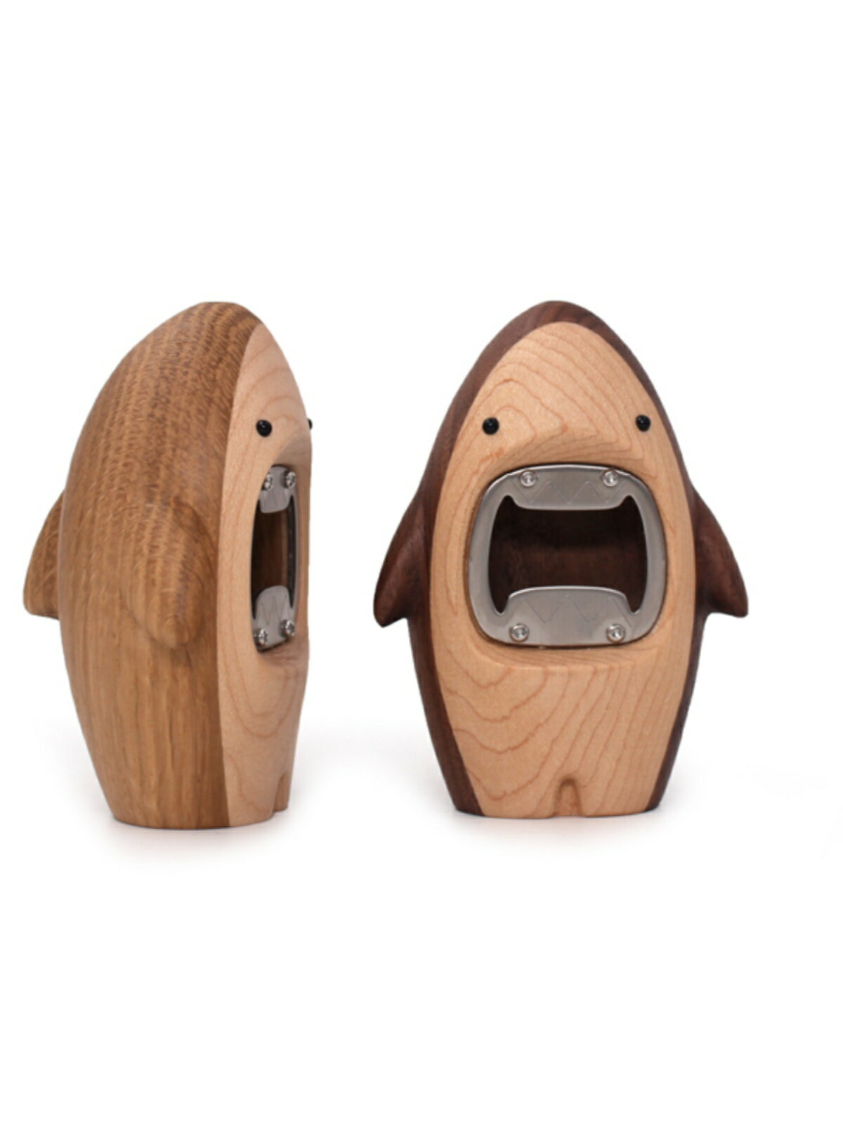 宅木鯊魚開瓶器創意實木起瓶器家用啟瓶器啤酒起子桌面擺件送禮物