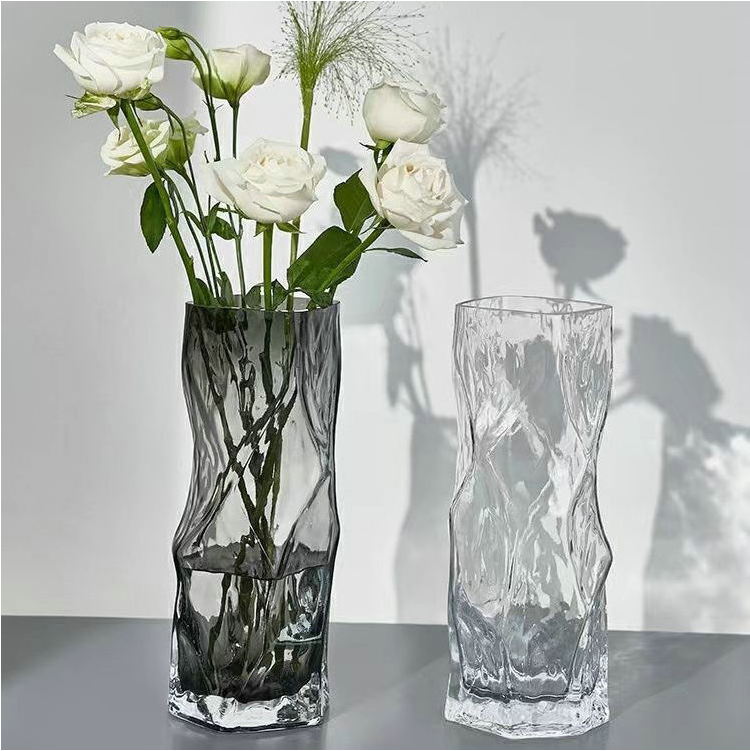 花瓶玻璃水養水培富貴竹鮮花裝飾高級感插花擺件客廳