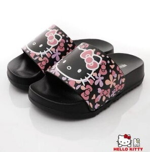 【震撼精品百貨】Hello Kitty 凱蒂貓~台灣製Hello kitty正版兒童矽膠拖鞋-黑(15~22號)*21472