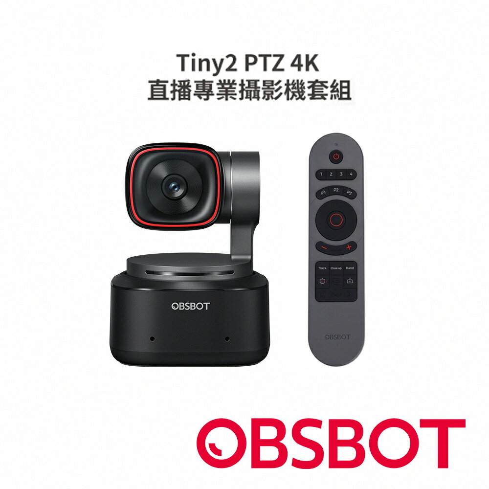 限時★【OBSBOT】Tiny2 PTZ 4K 直播專業攝影機+Tiny2 搖控器 公司貨【夏日限時 全館點數5倍送】