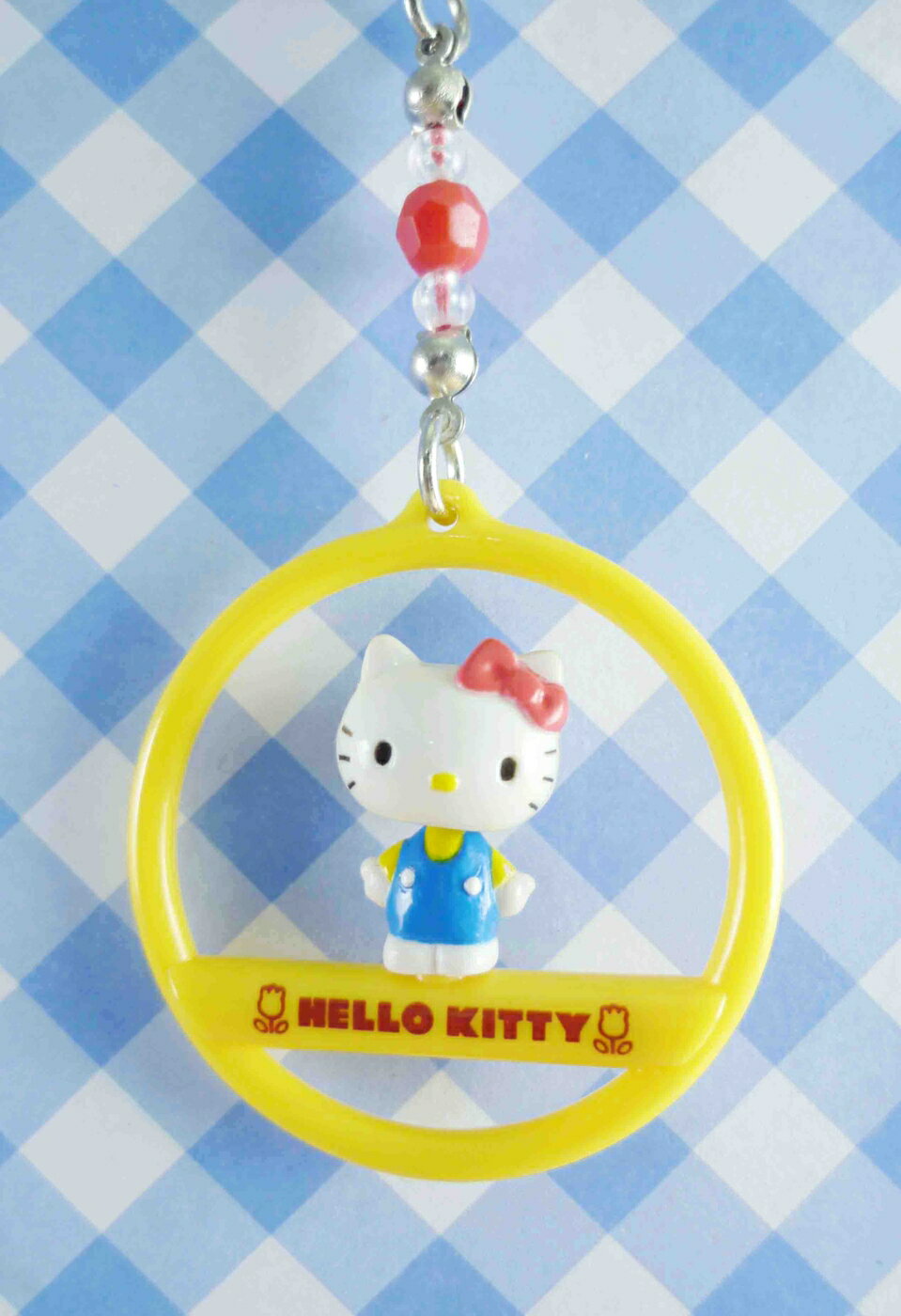 【震撼精品百貨】Hello Kitty 凱蒂貓 手機吊飾-搖頭復古黃 震撼日式精品百貨