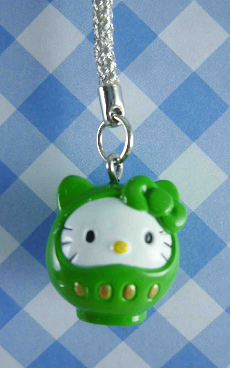 【震撼精品百貨】Hello Kitty 凱蒂貓 KITTY手機吊飾-KITTY多福造型-綠色 震撼日式精品百貨