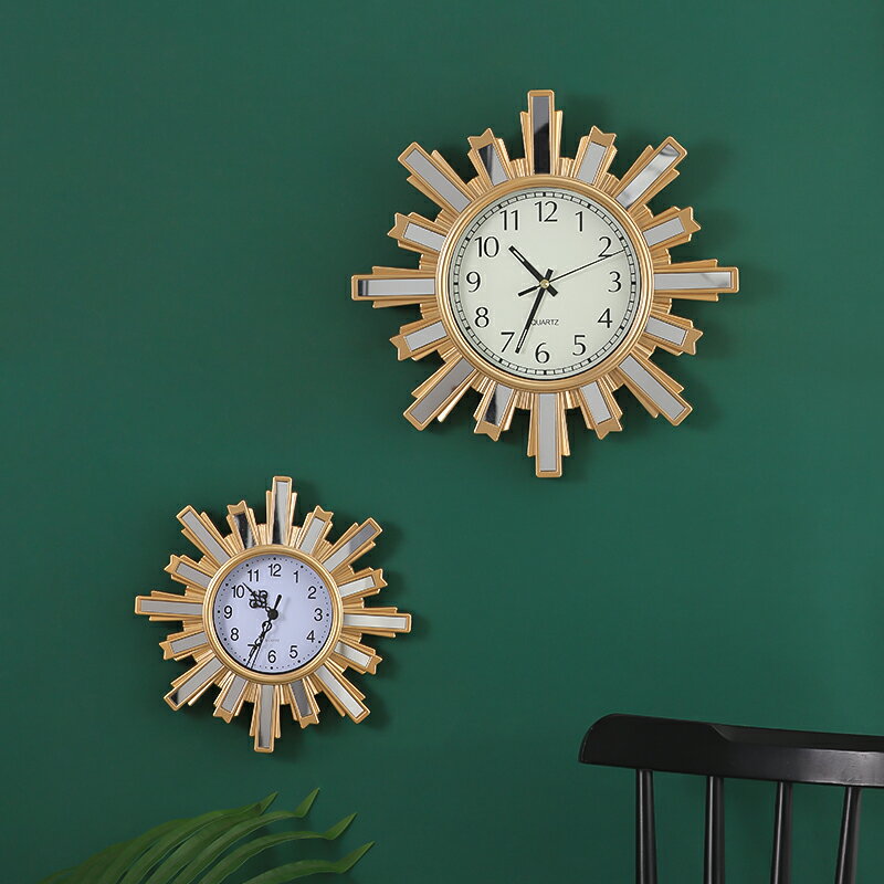 北歐簡約家用掛鐘個性創意房間客廳靜音鐘表時鐘時尚藝術掛表裝飾