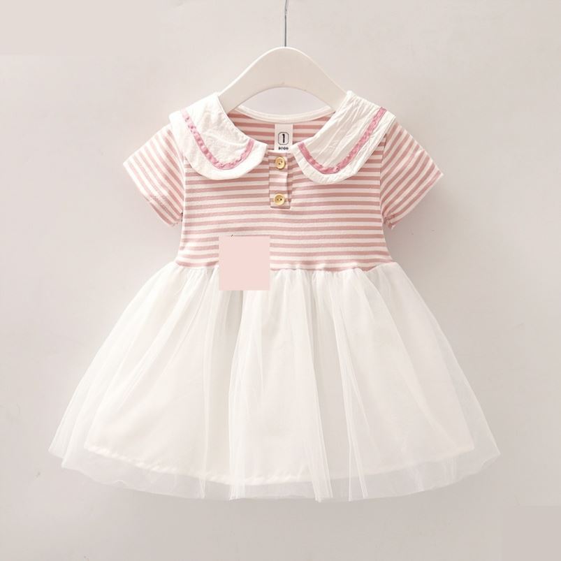 女童短袖連衣裙夏季新款嬰兒0-3歲公主裙1女寶寶紗裙韓版純棉