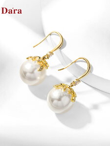 貝珠淡水珍珠耳環年新款潮秋冬小眾設計感 高級時尚輕奢耳飾