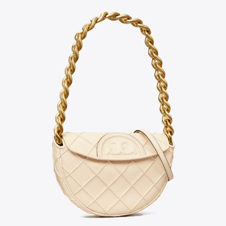 TORY BURCH MINI FLEMING SOFT CRESCENT BAG