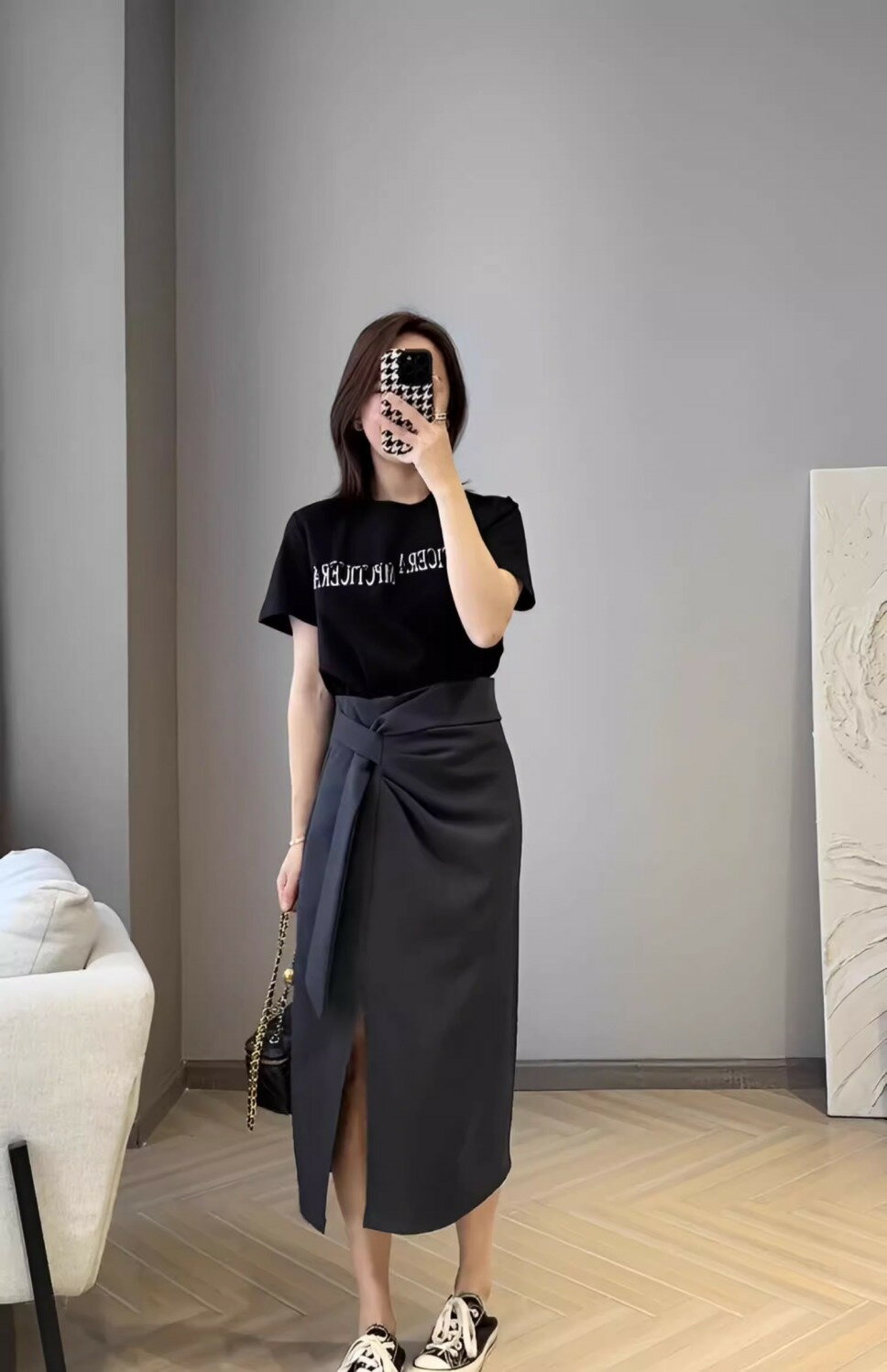 短袖裙裝高級時裝成套搭配時尚百搭港風高級感短袖裙子兩件套裝女夏季