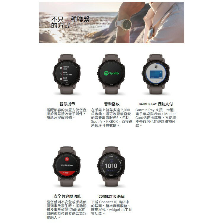 【eYe攝影】全新 GARMIN Fenix 6S Pro Solar 太陽能手錶 GPS 智慧手錶 防水 運動手錶 7