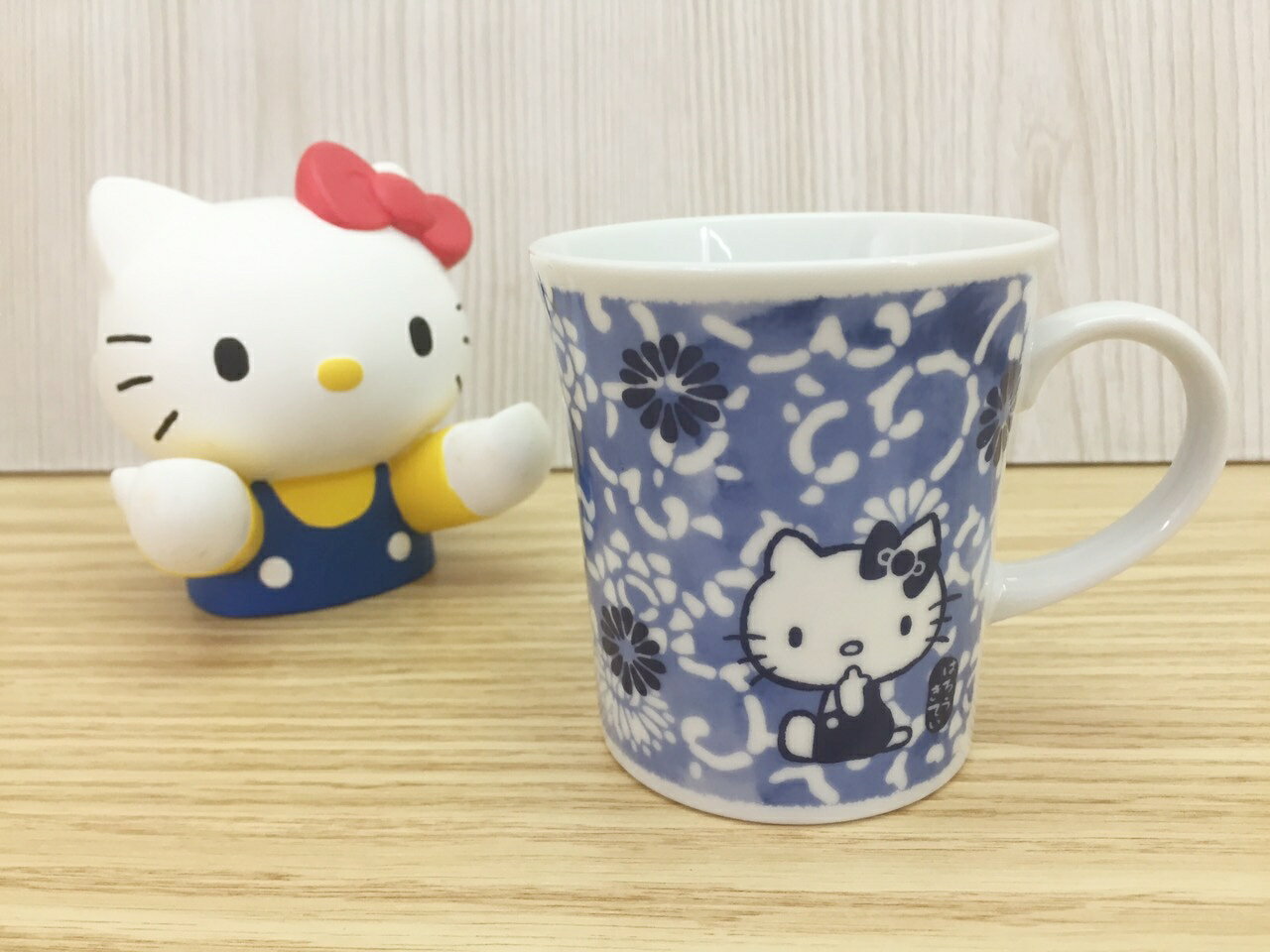 【真愛日本】15100800007花唐草-KT陶瓷馬克杯藍 三麗鷗 Hello Kitty 凱蒂貓 馬克杯 茶杯 水杯