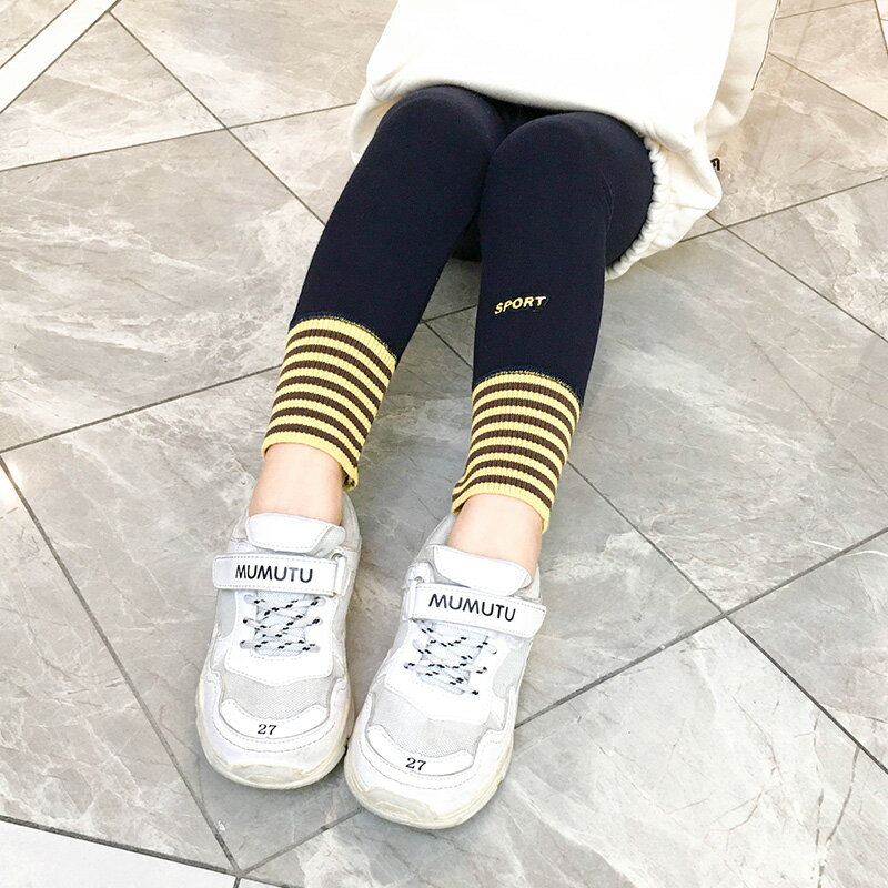 女童洋氣打底褲新款秋冬裝兒童裝加絨加厚時髦冬裝保暖長褲子1入