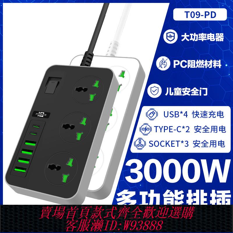 {臺灣公司貨 可打統編}英規美規110v跨境大功率USB排插家用插座多功能充電插線板排插座