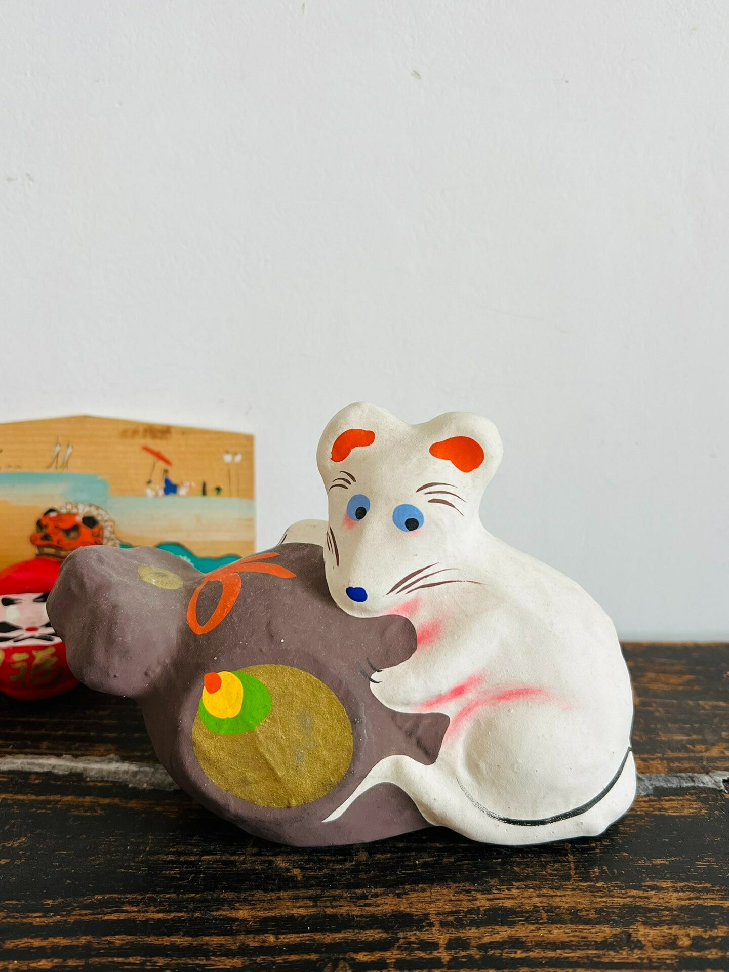 日本昭和 鄉土玩具 手工制 生肖福鼠開運招福置物擺飾