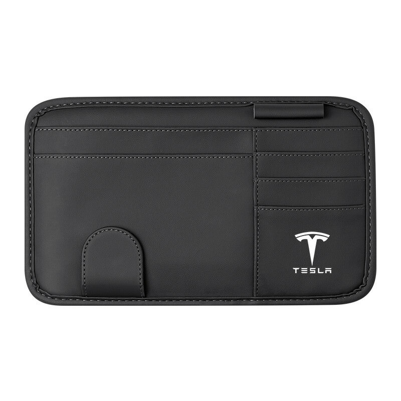 Tesla特斯拉Model3/Y/X汽車遮陽板收納卡片袋眼鏡夾裝飾品