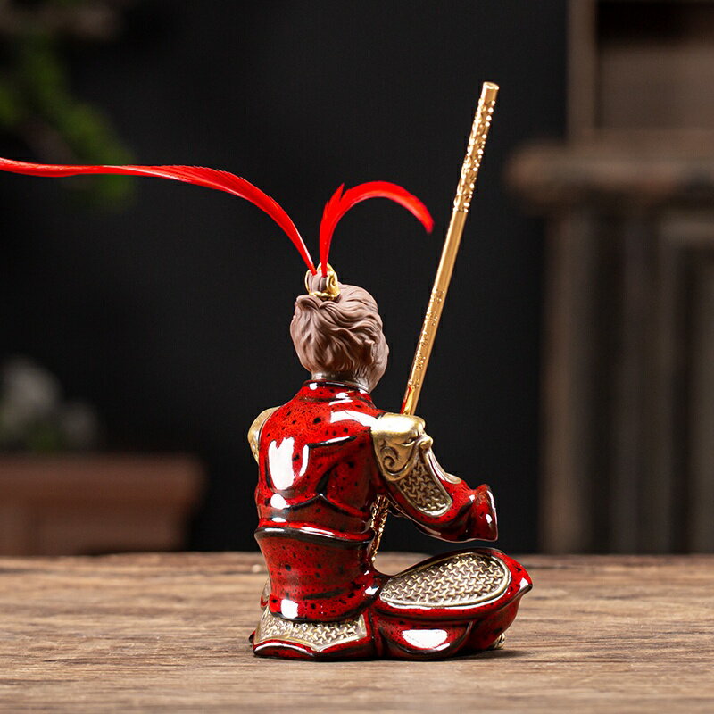 紫砂齊天大圣擺件美猴王孫悟空茶寵金箍棒魚缸車載家居裝飾工藝品| 寓偉