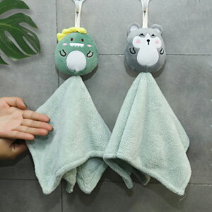 可愛擦手巾掛式毛巾韓國廚房衛生間北歐搽手強力吸水厚珊瑚絨創意