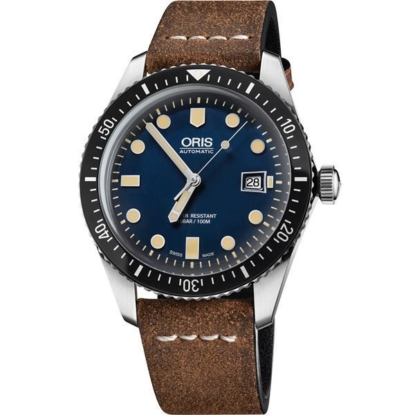 ORIS 豪利時 Divers Sixty-Five潛水機械腕錶  0173377204055-0752102 藍 黃 咖啡色 42mm