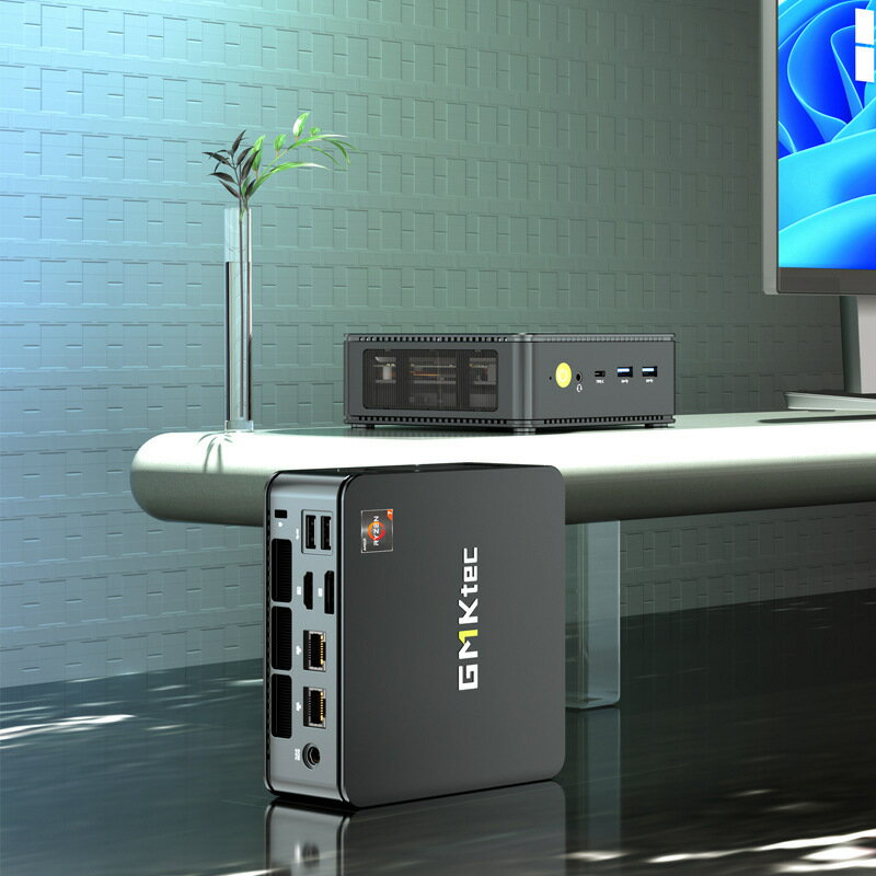 極摩客M5迷你主機 AMD 5825U商務辦公電腦mini PC家用辦公電腦，{鑫弘-3C數碼}可開發票