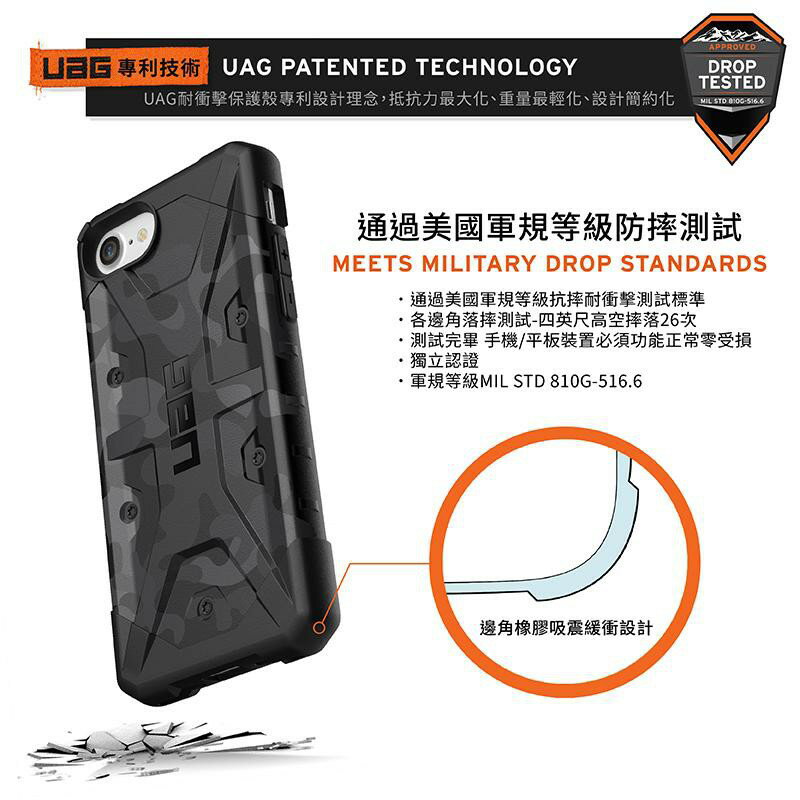 UAG 迷彩款 耐衝擊 美國 軍規認證 防摔殼 手機殼 保護殼 適用 iphone SE 2 SE3 2022 7 8 4