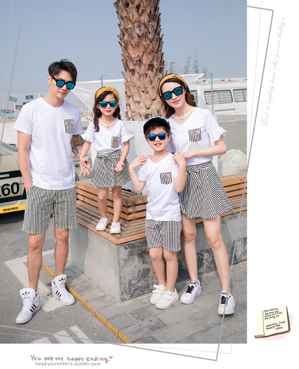 親子裝 親子套裝 短袖T恤+褲子 母女裝 全家福 櫻桃嚴選 純棉t恤+褲裙 一家三口 一 家四口 全家裝 情侶裝 8