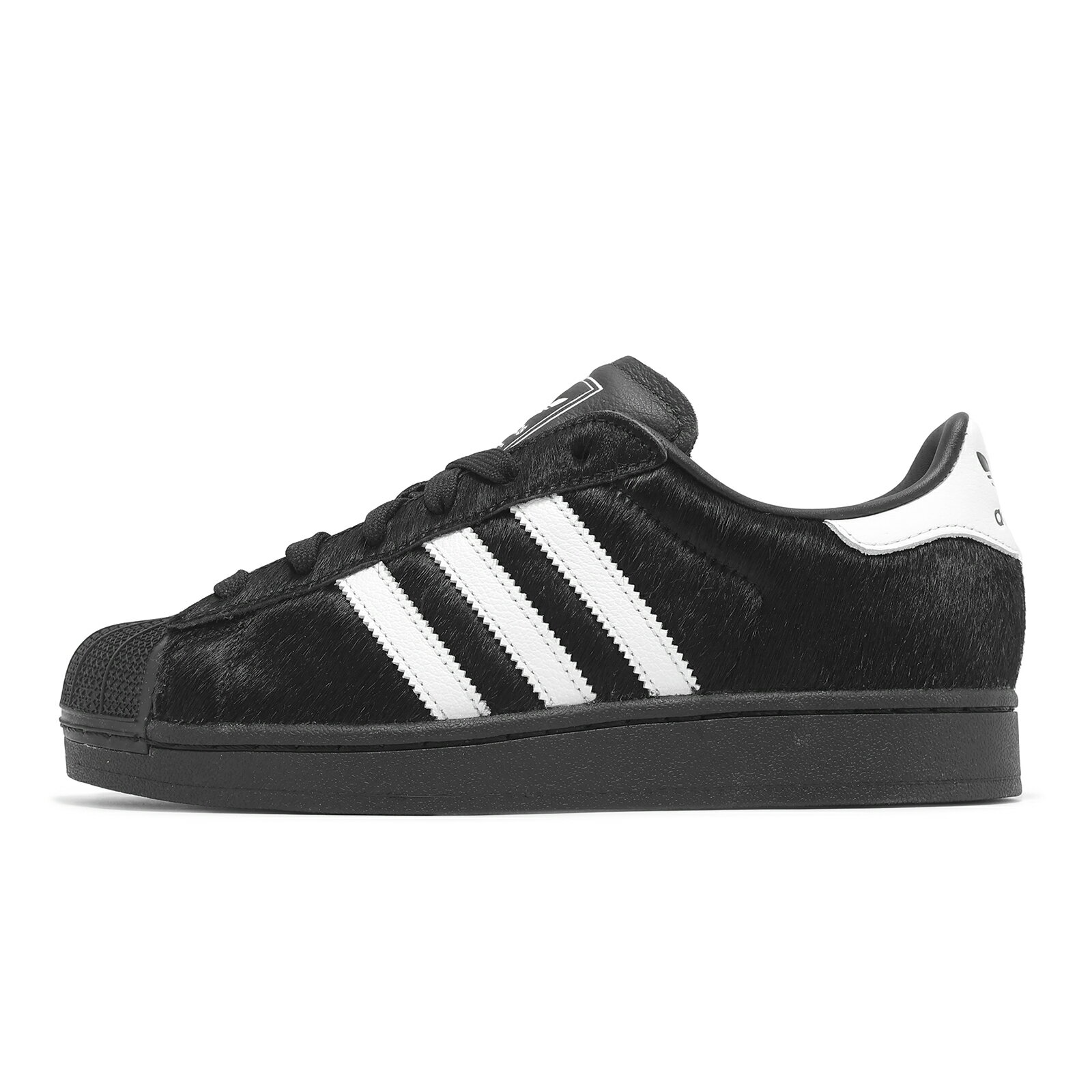 adidas 休閒鞋 Superstar II W 女鞋 黑 白 馬毛鞋面 經典 貝殼頭 三葉草 愛迪達 JH9475