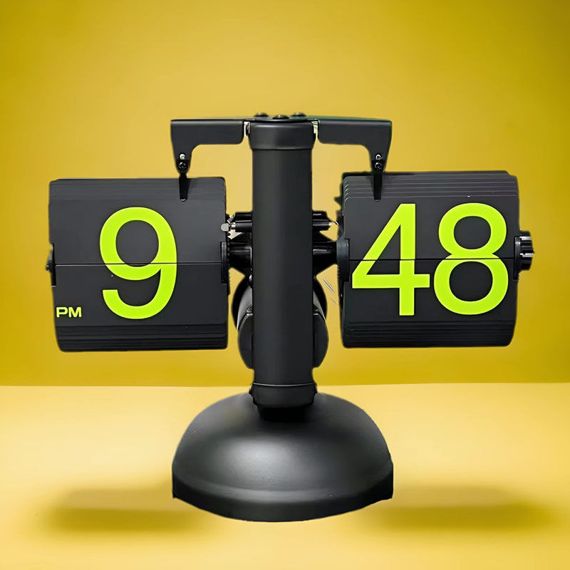 網紅復古桌面翻頁時鐘創意自動電子時鐘擺件翻頁機械坐鐘客廳工廠