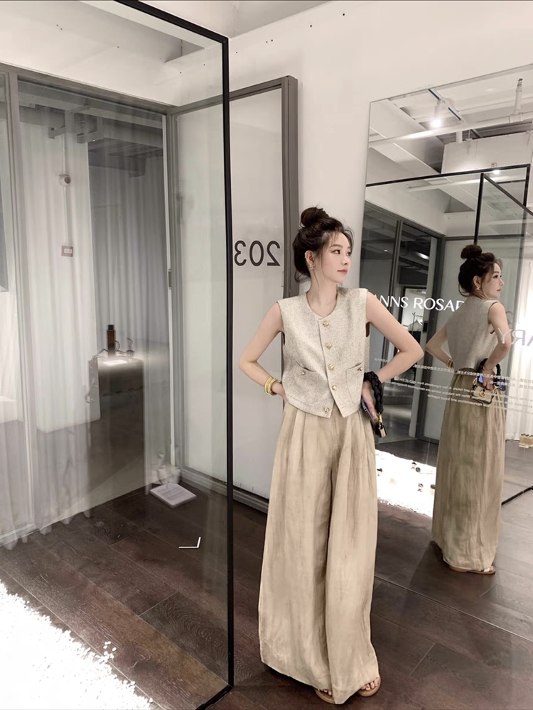 Lilylikes—“羅拉小姐”新型小香肌理編織料 紋理無袖金扣馬甲