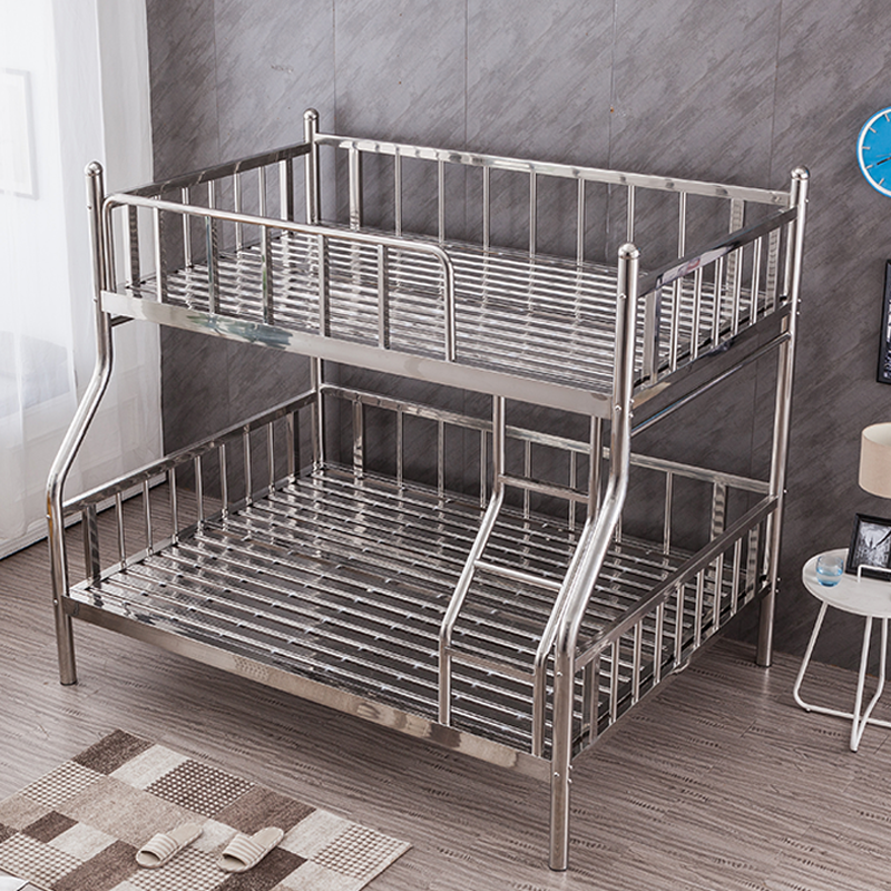 不銹鋼床304子母床宿舍公主加厚加粗上下鋪鐵架床高低雙層床