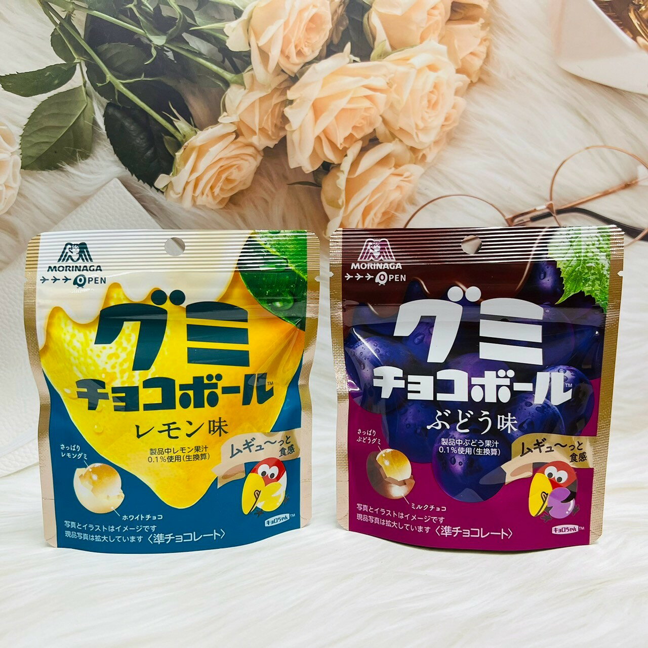 日本 Morinaga 森永 可可風味軟糖球 47g 葡萄可可/檸檬可可 兩款供選