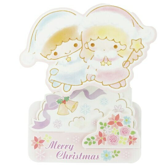 【震撼精品百貨】Little Twin Stars KiKi&LaLa_雙子星小天使~Sanrio雙子星可立式造型聖誕卡片*10712