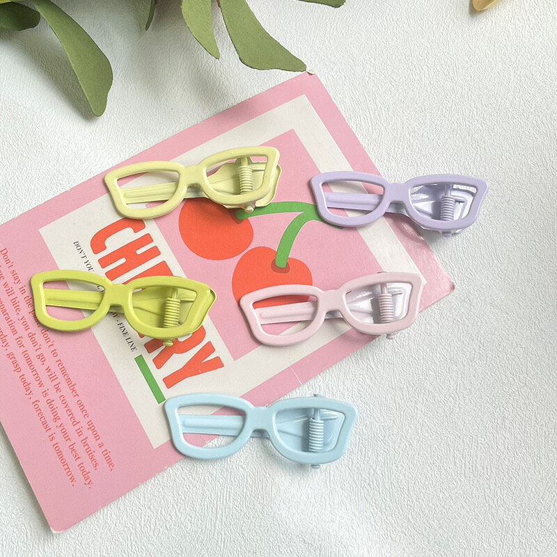 【台灣現貨】時尚配件 髮飾 髮夾 鯊魚夾 大嘴夾 邊夾  彩色有痕金屬眼鏡髮夾趣味搞怪鴨嘴夾手工DIY配件材料髮飾底夾 2