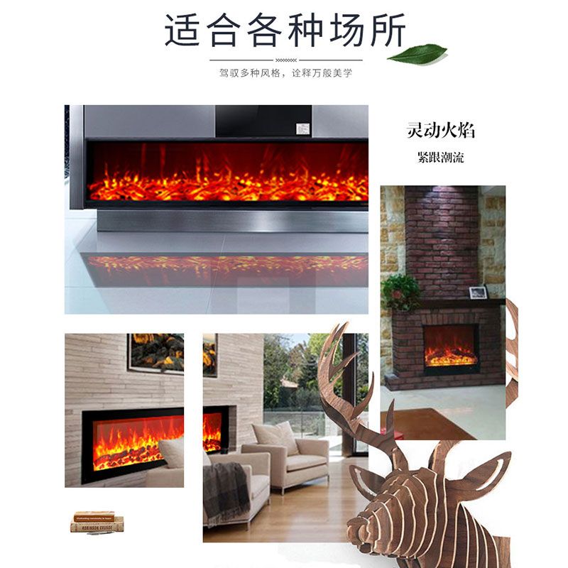 【台灣公司 超低價】定制電子壁爐LED仿真火焰歐式嵌入式客廳裝飾柜裝飾家用取暖器 4