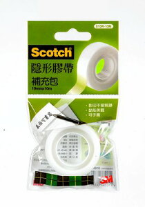 【文具通】3M Scotch 隱形 膠帶 補充包 810R-10M 透明袋 約19mm x 10m E1040045