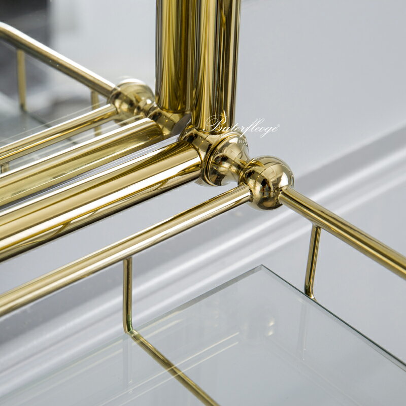 蝶陶新款金屬衛生間梳妝臺鏡復古衛浴鏡黃銅鍍鉻鍍金不生銹北歐 2