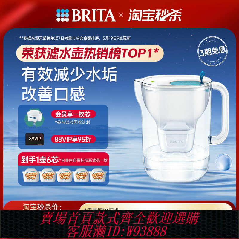 {臺灣公司貨 可打統編}BRITA碧然德濾水壺凈水器家用廚房自來水凈水壺設計師1壺6芯