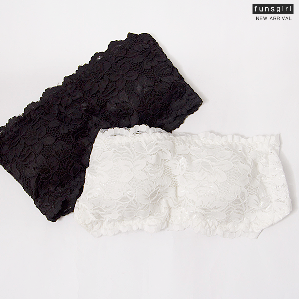 funsgirl芳子時尚 【A190726】性感滿版蕾絲平口半截背扣式隱形內搭背心-2色 現+預 1