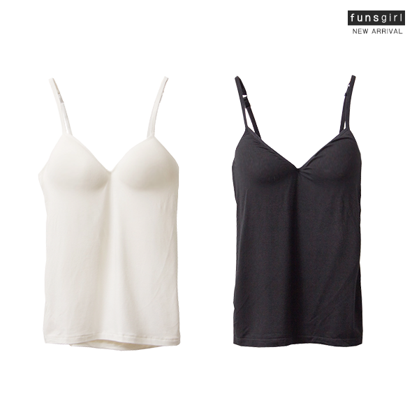 funsgirl芳子時尚 【B190781】絲光棉舒適好質感內搭無痕罩杯細肩帶背心-2色 現+預 1