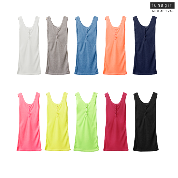 funsgirl芳子時尚【A190760】MIT台灣製彩虹繽紛色坑條羅紋開釦舒適棉質背心-10色 現+預 1